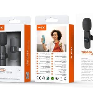 MTK MICROFONO MINO BLUETOOTH CON CLIP TR9206 Type-C / batería 60 mAh / Negro / MTK / 0952062