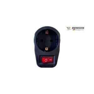 BENSON ADAPTADOR DE ENCHUFE CON BOTON NEGRO