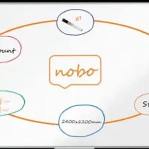 NOBO PIZARRA PREMIUM PLUS ACERO VITRIFICADO 2400X1200 MM BLANCO