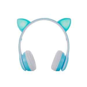 ONE+ AURICULARES BLUETOOTH NC3228 OREJAS DE GATO AZUL 250MAH / FM / MICROSD / ILUMINACION LED