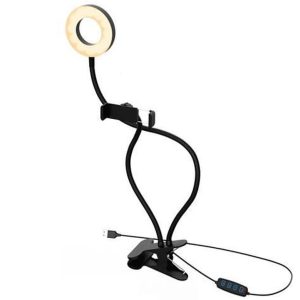 ONE+ ANILLO DE LUZ LED TREE 2 EN 1 CON PINZA SOPORTE FLEXIBLE MOVIL 3 Modos de luz