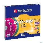 VERBATIM DVD+RW 4,7GB COLOR PACK 5