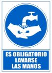 GENERICO ARCHIVO 2000 SEÑAL OBLIGATORIO LAVARSE LAS MANOS 210X297 PVC AZUL Y BLANCO