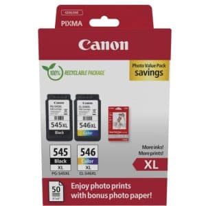 CANON CARTUCHO TINTA PG-545XL / CL-546XL VALUE PACK + PAPEL FOTO 4X6