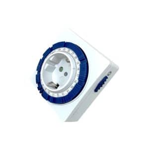 GENERICO PROGRAMADOR ANALOGICO COMPACTO 24 HORAS BLANCO plata