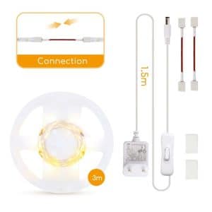 GENERICO TIRA LED BLANCO CALIDO 4,8W C/TRANSFORMADOR 30 LED/M 3 METROS INTERIOR