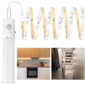 GENERICO TIRA LED BLANCO CALIDO C/PILA 2W CON SENSOR 30 LED/M 1 METRO INTERIOR