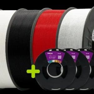 WINKLE FILAMENTO TOP COLORES 4+3 PLA-HD 1,75MM BLANCO GLACIAR 1 KG / NEGRO AZABACHE 1 KG / ROJO