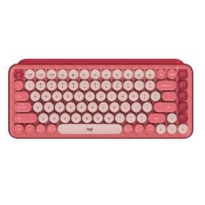 LOGITECH TECLADOMECANICO POP KEYS WIRELESS CON EMOJIS COLOR ROSA HEARTBREAKER