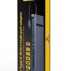 GEMBIRD ADAPTADOR USB-C A 10 EN 1 HUB USB + HDMI 4K + VGA + PD + LECTOR DE TARJETAS + LAN + AUDIO