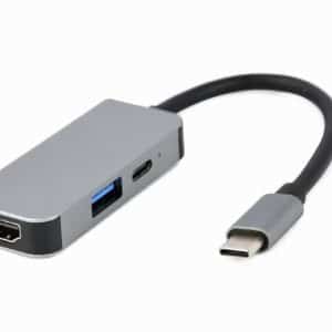 GEMBIRD ADAPTADOR USB-C A 3 EN 1 HUB + HDMI + PD