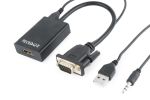 GEMBIRD CABLE ADAPTADOR VGA A HDMI 0.15M NEGRO