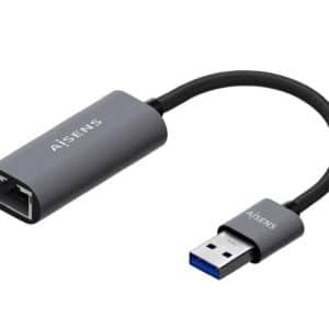 AISENS ADAPTADOR USB MACHO A RJ45 HEMBRA 15CM/ GRIS