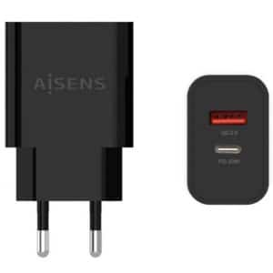 AISENS CARGADOR PARED A110-0682 USB-C/ USB 20W NEGRO