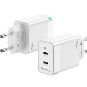 AISENS CARGADOR PARED ASCH-45W2P005-W/ 45W/ 2xUSB-C /BLANCO