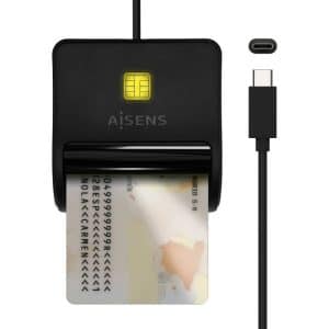 AISENS LECTOR DE DNI-E USB-C NEGRO