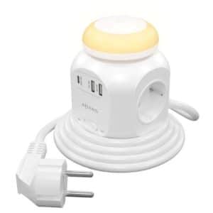 AISENS REGLETA 4 TOMAS CON INTERRUPTOR/ BLANCO 4 Tomas de Corriente/ 1 USB Tipo-C/ 2 USB/ Cable 1.8m