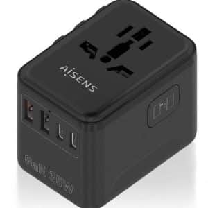 AISENS CARGADOR PARED UNIVERSAL GAN ASPS-2A3C09-BK TOMA DE CORRIENTE UNIVERSAL/ 3 x USB-C/ 35W