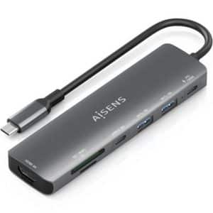 AISENS DOCKING STATION USB-C A 7 EN 1 USB-C A 1xHDMI, 2xUSB-A, 1xUSB-C, 1xUSB-C PD 100W, 1xSD,