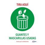 GENERICO AVERY SEÑALIZACIÓN ADHESIVA PERMANENTE TIRA AQUÍ GUANTES Y MASCARILLAS USADAS POLIESTER