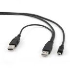 GEMBIRD CABLE DOLBLE USB 2.0 A-M/MINI-USB 0.9M