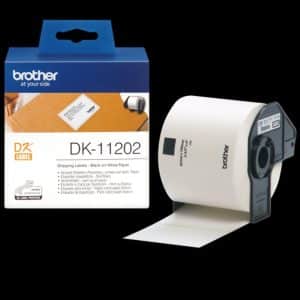 BROTHER ETIQUETAS DK11202 ETIQUETAS PRECORTADAS PARA ENVÍOS (PAPEL TÉRMICO). 300 ETIQUETAS BLANCAS