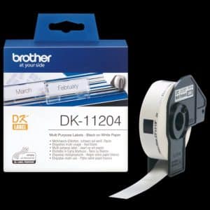 BROTHER ETIQUETAS DK11204 ETIQUETAS PRECORTADAS MULTIPROPÓSITO (PAPEL TÉRMICO). 400 ETIQUETAS