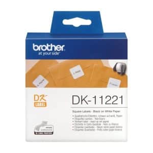 BROTHER ETIQUETAS DK11221 ETIQUETAS PRECORTADAS CUADRADAS (PAPEL TÉRMICO). 1.000 ETIQUETAS BLANCAS