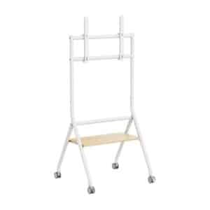 AISENS SOPORTE DE SUELO CON RUEDAS 1 BANDEJA PANTALLA INTERACTIVA/TV 80KG 37-86 BLANCO + MADERA