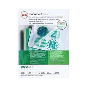 GBC FUNDA DE PLASTIFICAR DINA4 2 x 80 TOTAL 160 MICRAS GLOSSY 100UD