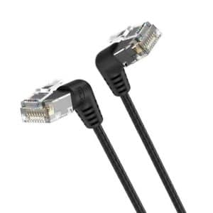 VENTION CABLE DE rojo RJ45 UTP IBOBG CAT. 6A/ 1.5M/ NEGRO CONECTORES EN ANGULO DE 90º