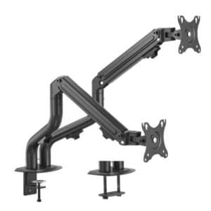 GEMBIRD SOPORTE DE ESCRITORIO AJUSTABLE CON BRAZO DE MONTAJE PARA DOS PANTALLAS 17-32 HASTA 8KG