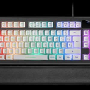 MARS GAMING TECLADO GAMING H-MECANICO COMPACTO TKLMKAXWES BOTONES COLOR blanco ESTRUCTURA negro