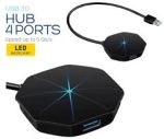 PLATINET HUB USB 3.0 4-PUERTOS LUZ LED