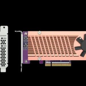 QNAP TARJETA Y ADAPTADOR INTERFAZ M.2 INTERNO Añada dos SSD NVMe M.2 a su NAS con una tarjeta de
