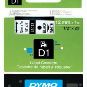 DYMO CINTA TRANFERENCIA TERMICA 12MM TEXTO NEGRO SOBRE FONDO BLANCO. ANCHO: 12 MM. LONGITUD: 7 M