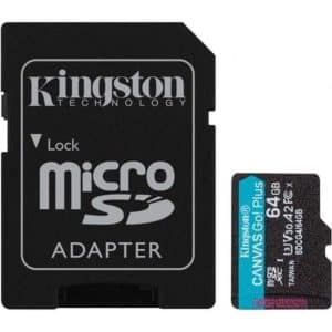 KINGSTON MICRO SD XC CANVAS GO PLUS CL10 64GB +ADAPT