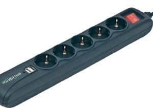 GEMBIRD REGLETA 5 TOMAS CON 2 PUERTOS USBNEGRA 1.5M