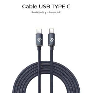 SUBBLIM CABLE USB-C MACHO A USB-C MACHO 60W 1M NEGRO