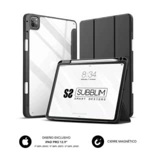 SUBBLIM FUNDA CLEAR SHOCK PARA IPAD PRO 12.9 2022-21-20/ NEGRA