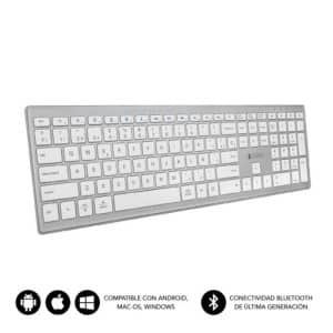 SUBBLIM TECLADO EXTENDIDO INALAMBRICO BLUETOOTH PURE plata