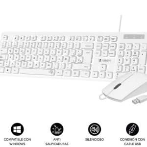 SUBBLIM TECLADO Y RATON COMBO BUSINESS SLIM CSSK02/ BLANCO