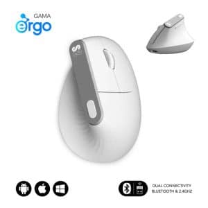 SUBBLIM RATON NATURE VERTICAL ERGO DUAL MOUSE BATTERY blanco