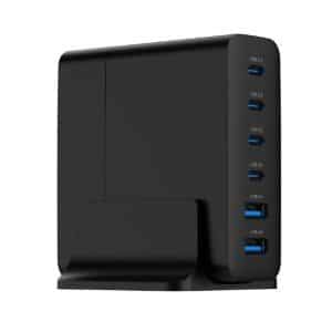 GEMBIRD CARGADOR RAPIDO 6 PUERTOS 75W 4xUSB-C / 2xUSB-A
