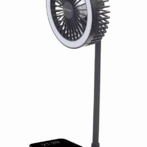 GEMBIRD VENTILADOR DE SOBREMESA CON LAMPARA Y CARGADOR INALAMBRICO 10 W NEGRO