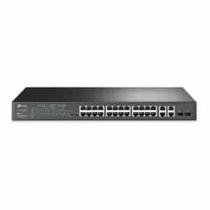 TP-LINK SWITCH SEMIGESTIONABLE JETSTREAM DE 24 PUERTOS POE+ 10/100 Y 2 PUERTOS GIGA + 2 PUERTOS