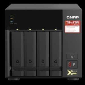 QNAP NAS DE 4 BAHIA TS-473-8G El NAS AMD Ryzen de cuatro núcleos a 2,2 GHz con conectividad 2,5GbE