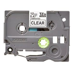 BROTHER CINTA LAMINADA ETIQUETAS TZE131 12MM TEXTO NEGRO SOBRE FONDO TRANSPARENTE. ANCHO: 12 MM.