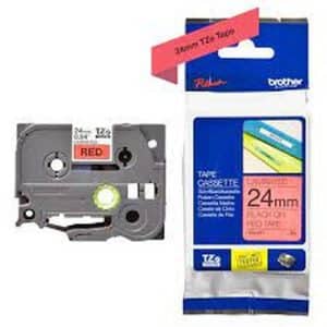 BROTHER CINTA LAMINADA TZE451 24MM TEXTO NEGRO SOBRE FONDO ROJO. ANCHO: 24 MM. LONGITUD: 8 M