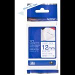BROTHER CINTA LAMINADA TEXTIL TZE-FA3 12MM TEXTO AZUL SOBRE FONDO BLANCO. ANCHO: 12 MM. LONGITUD: 3